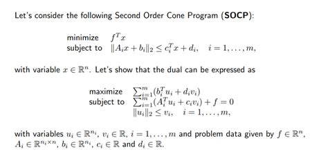 Optimization of a dual